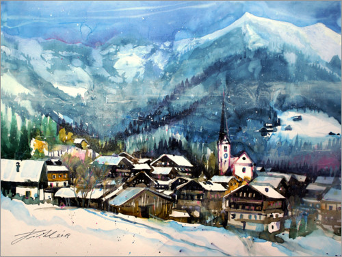 Poster Alpbach im Winter, Tirol