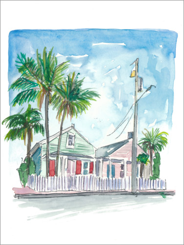 Poster Traumhäuser in Key West, Florida