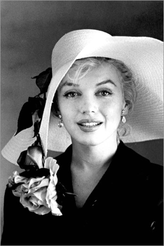 Poster Marilyn Monroe mit weißem Hut