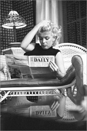 Poster Marilyn Monroe – Zeitung lesend