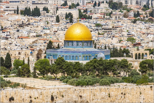 Poster Blick vom Ölberg in Jerusalem