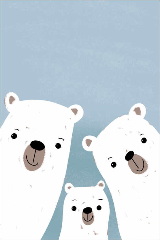 Poster Eisbären Familie