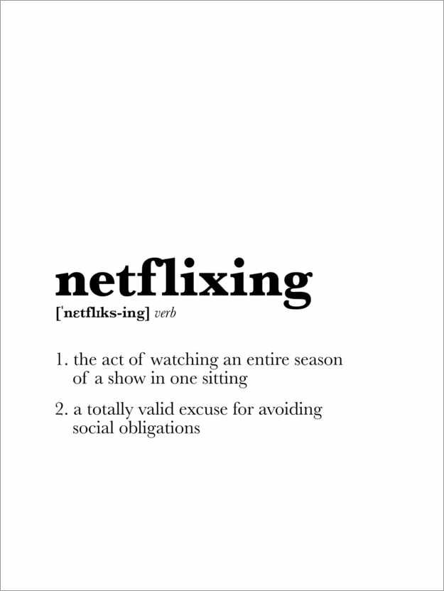 Poster Netflixing – Definition (Englisch)