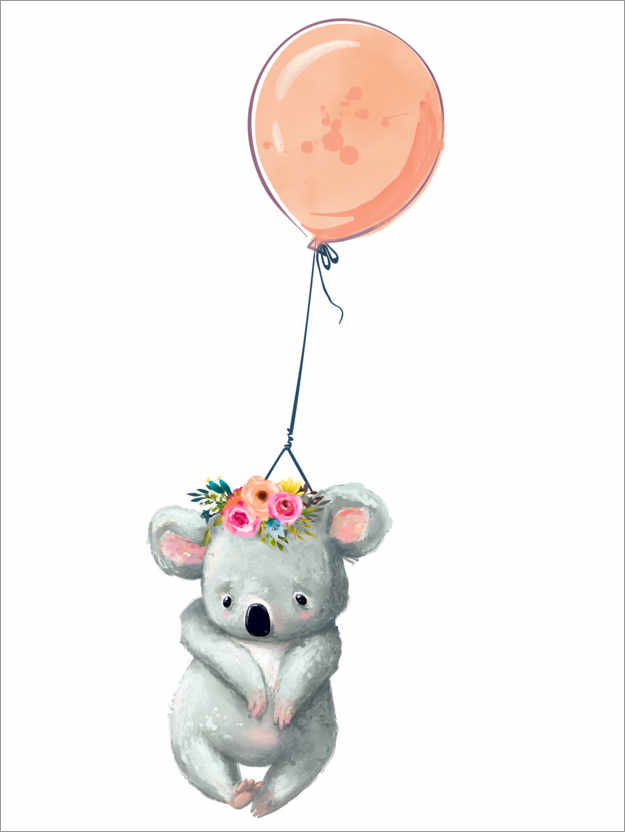 Poster Koala mit Ballon