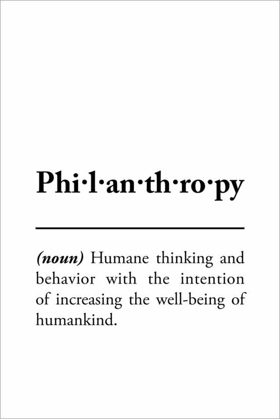 Poster Philanthropy - Definition (Englisch)