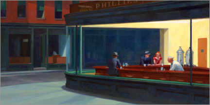 Wandbild  Nachtschwärmer - Edward Hopper
