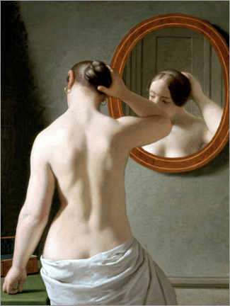 Wandbild  Junge Frau vor einem Spiegel - Christoffer Wilhelm Eckersberg