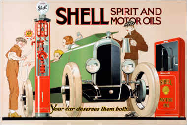 Leinwandbild  Shell, Spiritus- und Motoröle - Rene Vincent