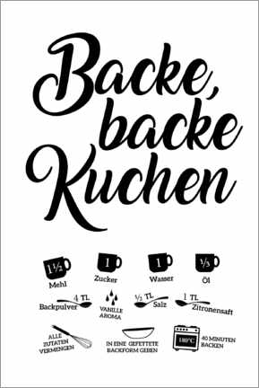 Poster Backe, backe Kuchen