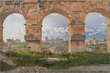Leinwandbild  Blick durch drei Bögen vom Kolosseum - Christoffer Wilhelm Eckersberg