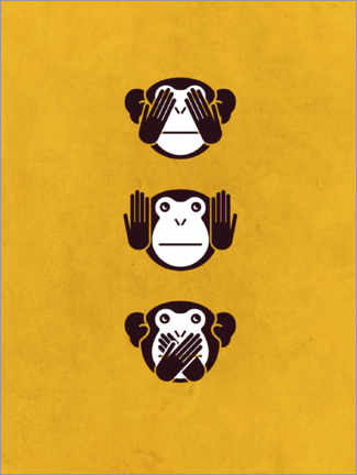 Wandsticker  Die drei Affen