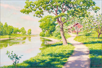 Wandbild  Sommergrün am Fluss - Johan Krouthén