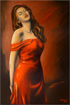Wandsticker  Dame im roten kleid - Marita Zacharias