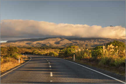 Poster Straße im Tongariro Nationalpark