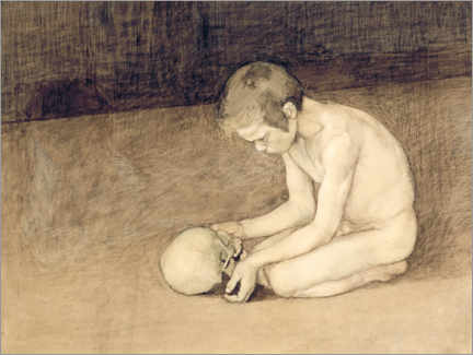 Poster Junge mit Schädel