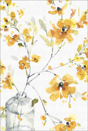 Poster Glasvase mit Blütenzweig II