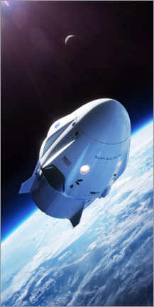 Poster SpaceX Crew-Drache im Orbit