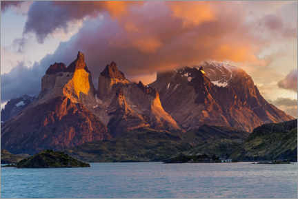 Hartschaumbild  Torres del Paine, Patagonien - Dieter Meyrl