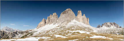 Poster Panorama der Drei Zinnen in den Dolomiten, Italien