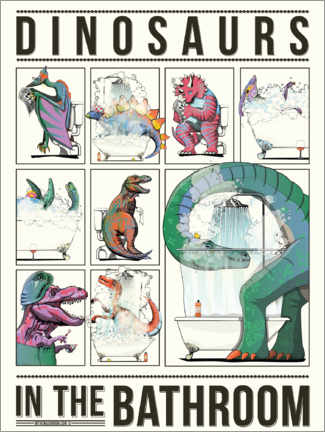 Poster Dinosaurier im Badezimmer