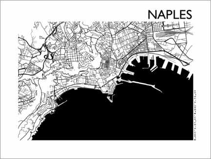 Leinwandbild  Karte von Neapel - 44spaces