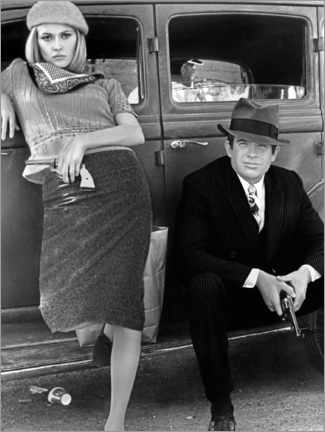Poster Bonnie und Clyde, schwarz-weiß