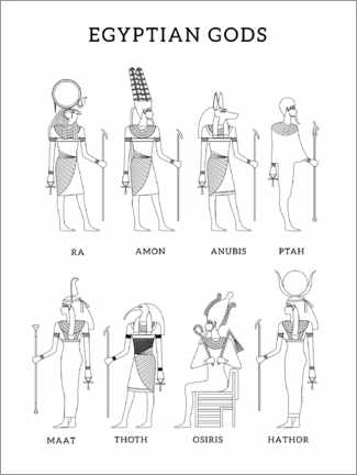 Ausmalposter  Ägyptische Götter