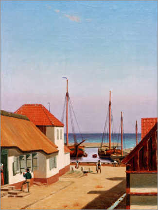 Wandbild  Hafen von Dragør - Christoffer Wilhelm Eckersberg