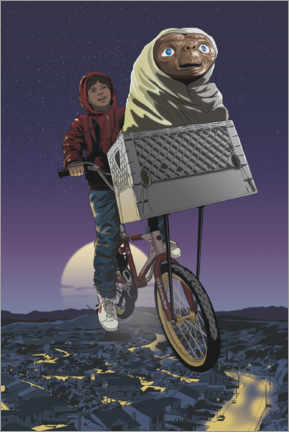 Poster  E.T. - Fliegendes Fahrrad