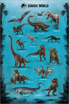 Holzbild  Jurassic World - Dinosaurier