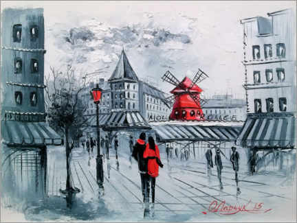 Holzbild  Moulin Rouge, Paris - Olha Darchuk