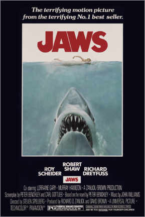Leinwandbild  Jaws - Retroplakat