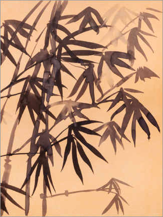 Leinwandbild  Bambus - Tintenstudie II