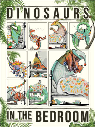 Poster Dinosaurier im Schlafzimmer
