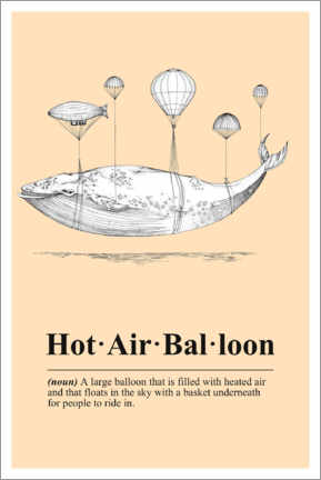 Poster Heißluftballon Definition (englisch)