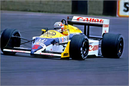 Holzbild  Nigel Mansell, Rennfahrer