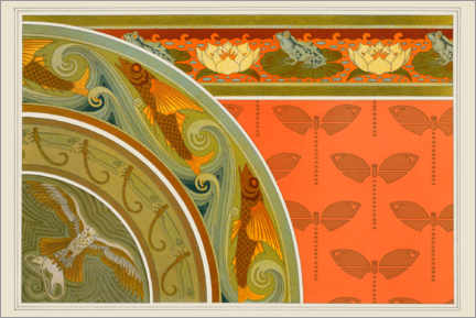 Acrylglasbild  Designs für Tapeten Frösche, Seerosen, Fliegende Fische, Libellen, Falke - Maurice Pillard Verneuil