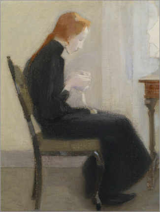 Wandbild  Häkelndes Mädchen, 1904 - Helene Schjerfbeck