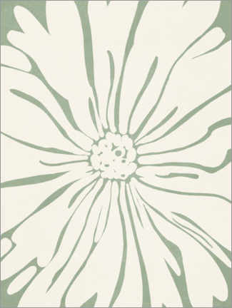 Acrylglasbild  Salbeigrüne und beige Blume - Olga Telnova