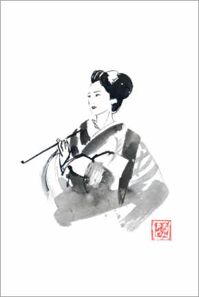Poster Rauchende Geisha