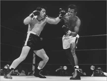 Acrylglasbild  Rocky Graziano &amp; Sugar Ray Robinson, Meisterschaft im Mittelgewicht, 1952