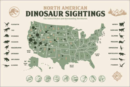 Holzbild  Dinosaur Sightings