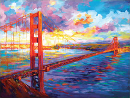 Acrylglasbild  Golden Gate Bridge Farbenfroh III - Leon Devenice