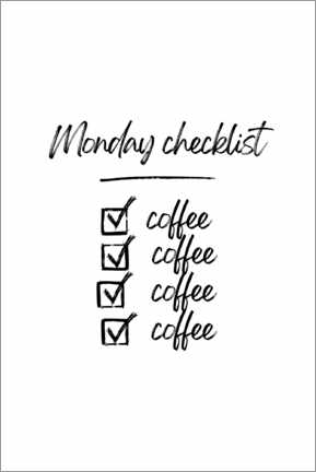 Wandbild  Monday Coffee Checklist - Henrike Schenk