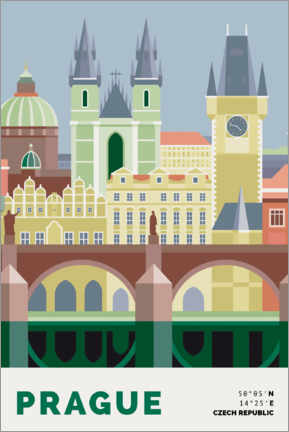 Acrylglasbild  Prague Skyline - Nigel Sandor