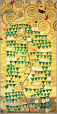 Holzbild  Stoclet-Fries: Der Lebensbaum (Der Rosenstrauch) - Gustav Klimt