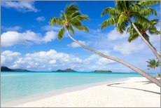 Wandsticker  Weißer Strand mit Palmen, Tahiti, Französisch Polynesien - Jan Christopher Becke