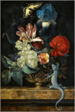 Acrylglasbild  Tulpen und andere Blumen in einer Vase - Willem van Aelst