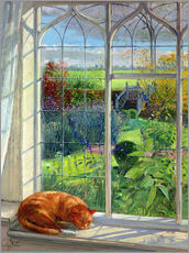 Wandsticker  Katze im Fenster, Sommer - Timothy Easton