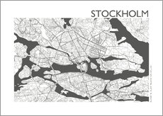 Wandsticker  Stadtplan von Stockholm - 44spaces